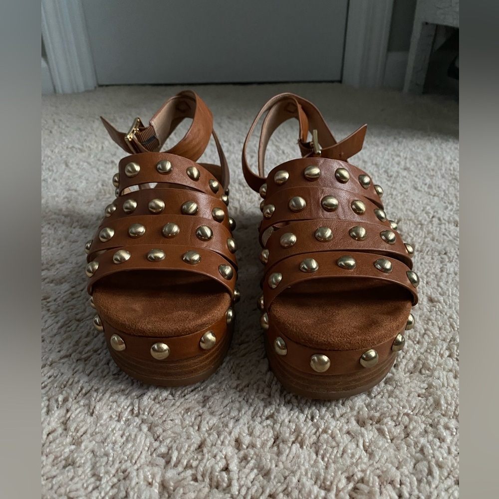 Kelsi Daggar Brooklyn Saddle Studded Platform Sandals size 6 EU36.5 - Picture 5 of 10